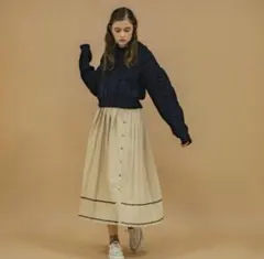Gauze#×Bleu ティアードスカート フレンチブリュ ローブデポー 白
