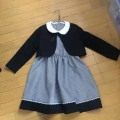 黒と白のチェック柄ワンピースセット