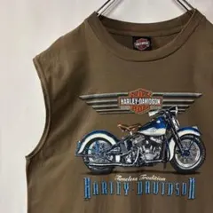 USA製 ハーレーダビッドソン　タンクトップ　Lサイズ　カーキ　ノースリーブのサムネイル