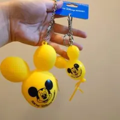 東京ディズニーリゾート バルーンキーホルダー シリコンポーチ　イエロー　2点