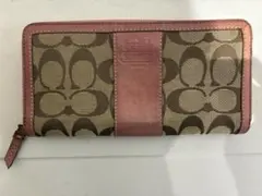 値下げ中！Coach 長財布 ベージュ/ピンク
