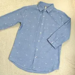 刺繍入り 7分袖 シャツ Mサイズ メンズ