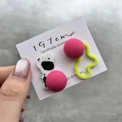 No.961:カラフルランダムフォルムの個性派イヤリング/ピアス