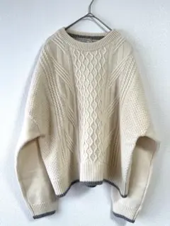 アドーア Fabio Frati アイボリー ケーブルニットセーター シルク混