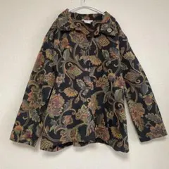 開襟シャツ 花柄 ペイズリー柄 総柄 ユニセックス メンズライク 