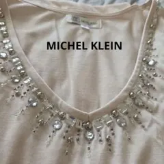 MICHEL KLEIN ビジュー付 半袖ブラウス チュニック　アイボリー　 Mのサムネイル