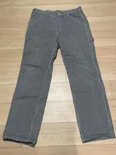 90s Lee ヒッコリーパンツ ストライプ ワークパンツ ネイビー/ホワイト