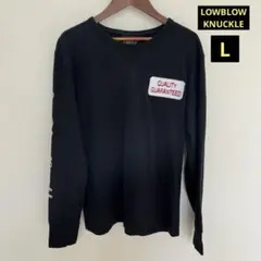 LOWBLOW KNUCKLE 長袖カットソー　ロンT ロゴ　Lサイズ　ブラック