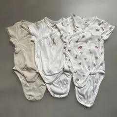 h&m ベビー肌着セット 動物柄・無地 3枚組