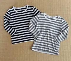 長袖カットソー 100cm ネイビーとホワイトストライプ