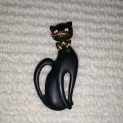 黒猫　ブローチ　ヴィンテージ