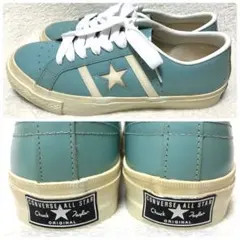 コンバース　ジャックスター 水色　ヒール1つ星　チャックテイラーパッチ