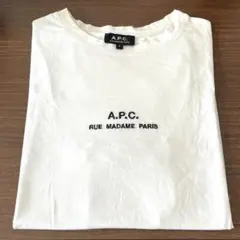 美品 A.P.C アーペーセー 白 半袖 Tシャツ Sサイズ 刺繍ロゴ入り