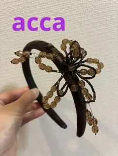 acca ビジュー ゴールドカチューシャ acca ビジューカチューシャ ブラウン - メルカリ