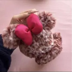 ディズニー イヤーマフ ヒョウ柄 ファー ピンク