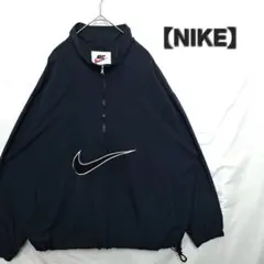 【美品】NIKE ナイキ　ナイロンプルオーバー　ハーフジップ　BIGロゴ