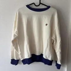 アイボリー・ネイビー クルーネックスウェット