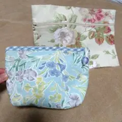 LAURA ASHLEY ローラアシュレイ ポーチ 2点セット フラワープリント