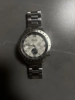 D&G TIME NAVAJO クロノグラフ 腕時計 シルバー 電池切れ　不動