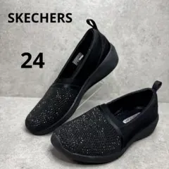 極美品！SKECHERS スケッチャーズ　ブラック　 コンフォートスリッポン