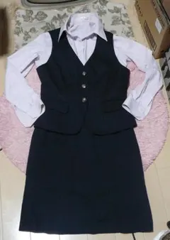 中古品　OL制服　3点セット　事務服　ユニフォーム　コスプレ衣装