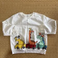 恐竜と車のイラスト トレーナー 110cm