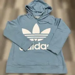 adidas 水色 フード付きパーカー Sサイズ