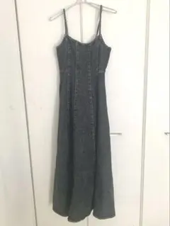 Heather denim onepiece デニムワンピース　ブラック　ヘザー
