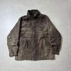 WEATHERPROOFフェイクスエードブルゾンLジップアップブラウン古着