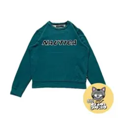 90s 古着 ノーティカ スウェット トレーナー 刺繍ロゴ S