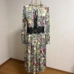 ANNA SUI アナスイ シルク100% 花柄ストライプ ワンピース USA - メルカリ