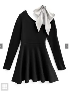 GRL グレイル ワンショルダーリボンリブニットフレアワンピース tu1406