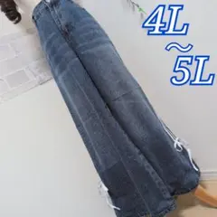 ＊新品＊ダブルライン*リボン結び*ワイドレッグパンツ　大きいサイズ　レディース