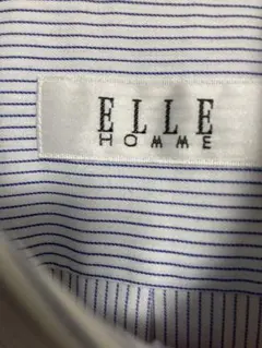 ELLE HOMME 半袖 ワイシャツ ブルー系 ストライプ Lサイズ