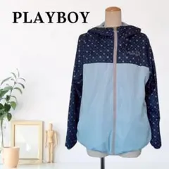 zB438【XL】PLAYBOY ナイロンジャケット バイカラー スポーティ 星