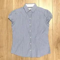 INED イネド　ストライプ　パフスリーブ　ブラウス　シャツ　美品のサムネイル
