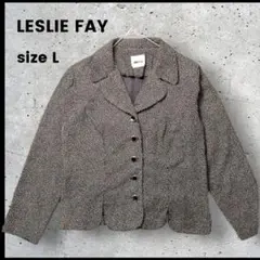 古着 vintage LESLIE FAY レトロ 丸襟ジャケット ドット L