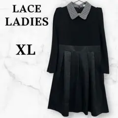 新品 LACE LADIES レースレディース 膝丈 ワンピース XL ブラック