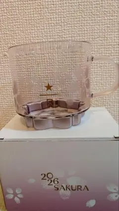 スターバックスリザーブ　さくら　2026　耐熱グラスマグカップ