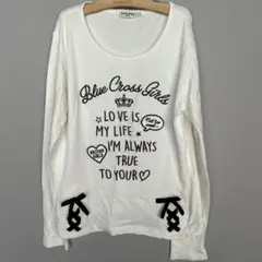 Blue Cross Girls 長袖カットソー ホワイト　Lサイズ