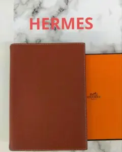 HERMES アジェンダ エルメス手帳カバー 黒✖️オレンジバイカラー 
