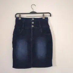 ハイウエスト　デニムタイトスカート　M