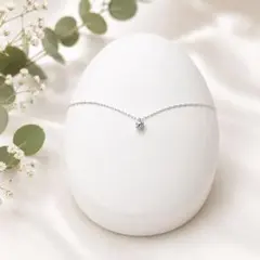 エステール K18WG 一粒ダイヤネックレス 0.06ct 華奢のサムネイル