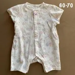 新生児　ベビー服　女の子　60 70 夏服　ロンパース カバーオール　半袖