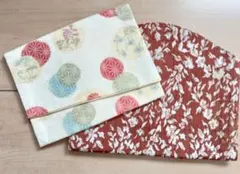 茶道具 数寄屋袋 帛紗入れ 懐紙入れ 小花柄麻の葉 ポーチ和柄 手作り