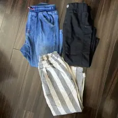 長ズボン3点セット（デニム・黒・ストライプ）