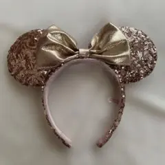 ミニーマウス風ピンクゴールドカチューシャ