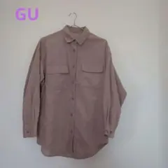 GU 　ジーユー　コーデュロイオーバーサイズシャツ(長袖)RS+X　PINK