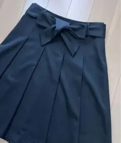 m's select リボン付きプリーツスカート 36サイズ 黒のサムネイル