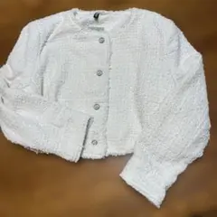 H &M ショート丈ノーカラージャケット　XLサイズ